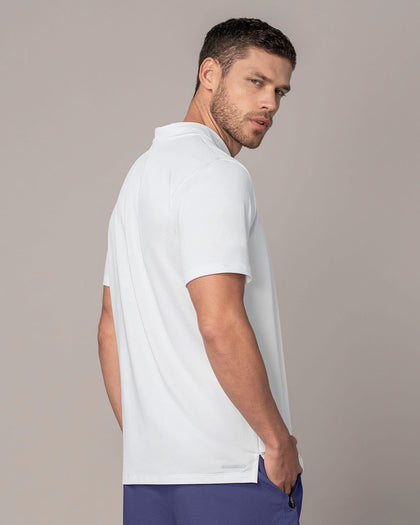 Camiseta deportiva transpirable con cuello tipo polo#color_000-blanco
