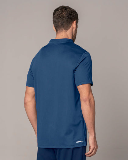 Camiseta deportiva transpirable con cuello tipo polo#color_559-azul-oscuro
