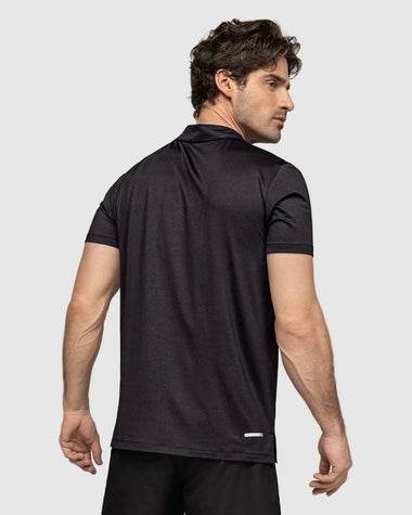 Camiseta deportiva transpirable con cuello tipo polo#color_700-negro