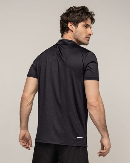 Camiseta deportiva transpirable con cuello tipo polo#color_700-negro