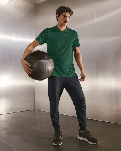 Camiseta deportiva transpirable con cuello tipo polo#color_a75-verde