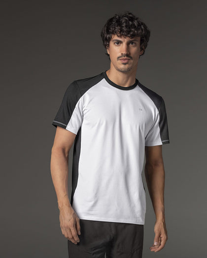 Camiseta deportiva masculina manga corta#color_000-blanco