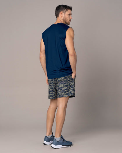 Pantaloneta deportiva con bolsillos funcionales#color_072-estampado-camuflado-azul