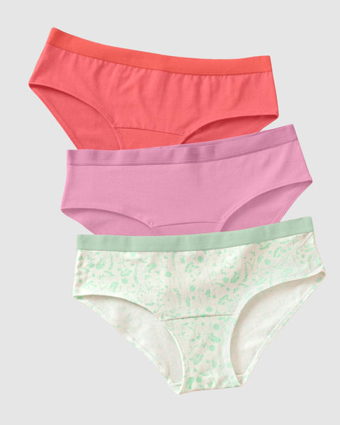 Paquete x3 panties estilo hipster en algodón#color_s60-marfil-estampado-coral-rosado