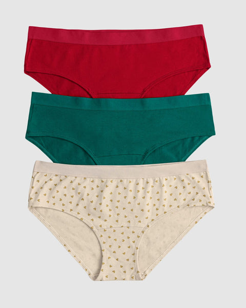 Paquete x3 panties estilo hipster en algodón#color_s61-estampado-estrellas-verde-rojo