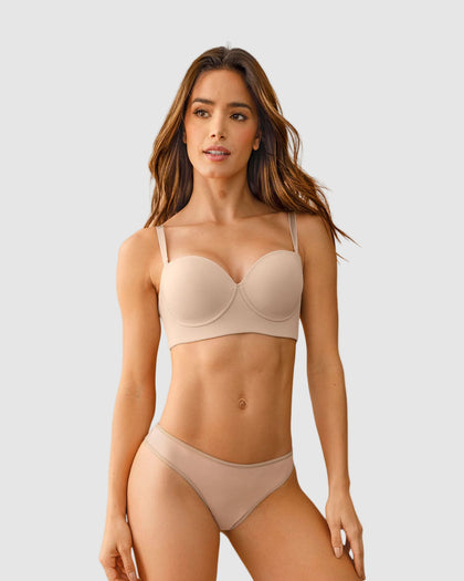 Brasier strapless de realce suave#color_802-cafe-claro