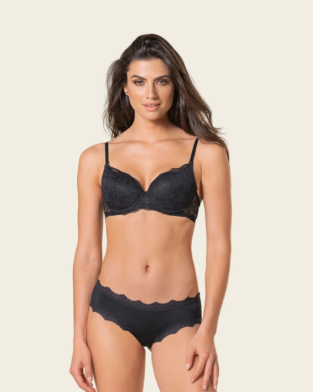 Solo-POS Brasier de realce suave en encaje con cargaderas multiusos
