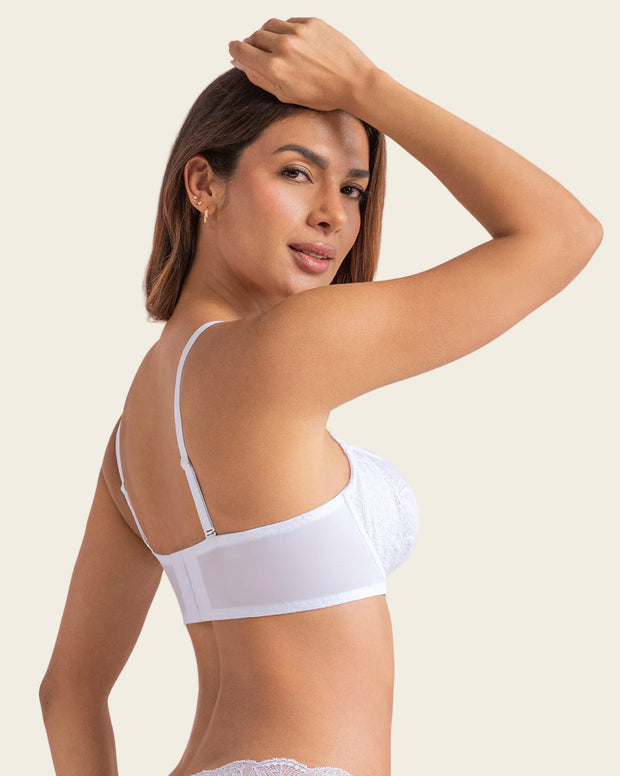 Brasier con copas en SmartLace® y espalda en tul