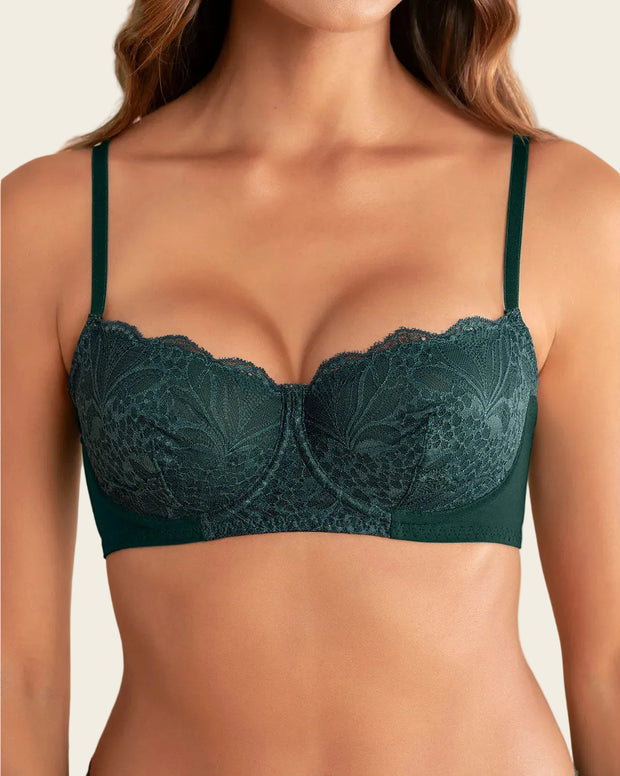 Brasier con copas en SmartLace® y espalda en tul