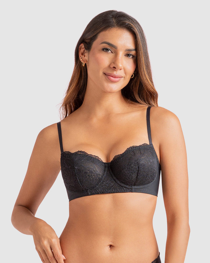 Brasier con copas en SmartLace® y espalda en tul