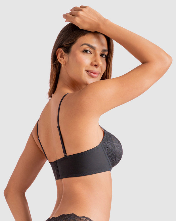 Brasier con copas en SmartLace® y espalda en tul