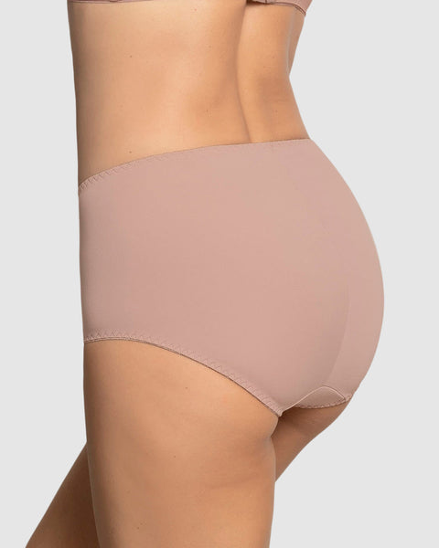 Panty clásico de compresión suave con toques de encaje en abdomen#color_093-rosa