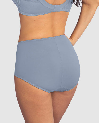 Panty clásico de compresión suave con toques de encaje en abdomen#color_517-azul