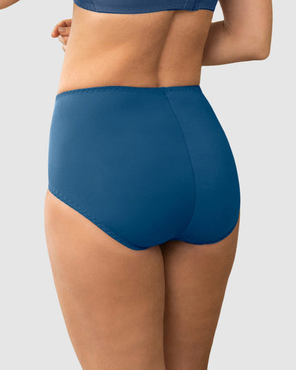 Panty clásico de compresión suave con toques de encaje en abdomen#color_546-azul-oscuro
