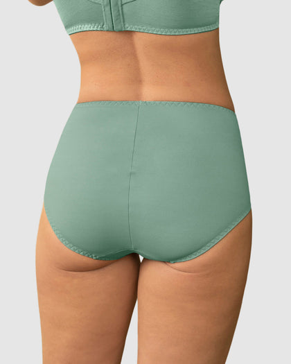 Panty clásico de compresión suave con toques de encaje en abdomen#color_620-verde