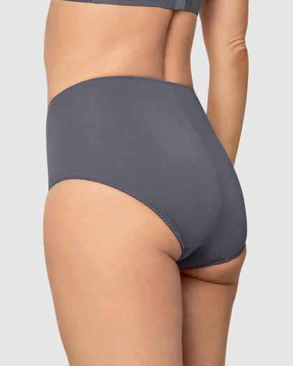 Panty clásico de compresión suave con toques de encaje en abdomen#color_721-gris-oscuro