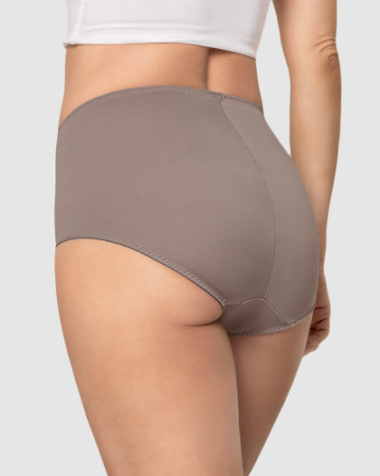 Panty clásico de compresión suave con toques de encaje en abdomen#color_790-gris-claro