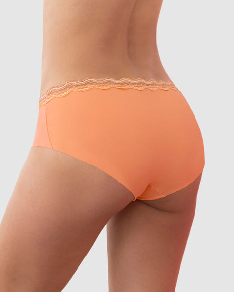 Panty hípster con encaje en cintura tiro medio#color_263-naranja