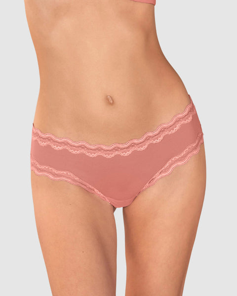 Panty cachetero en tul con toques de encaje suave al tacto#color_122-rosado