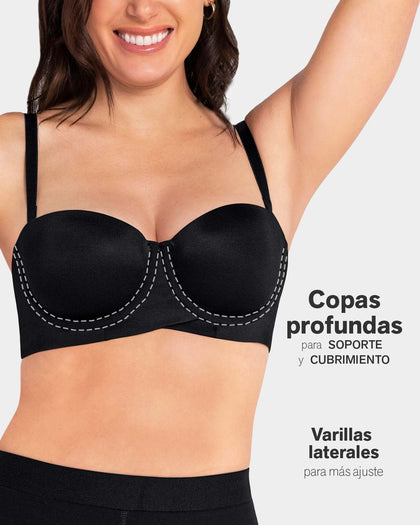 Brasier strapless ideal para busto mediano y grande#color_700-negro