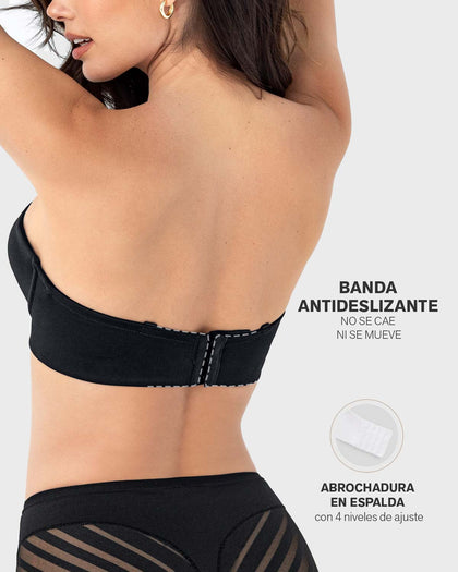 Brasier strapless ideal para busto mediano y grande#color_700-negro