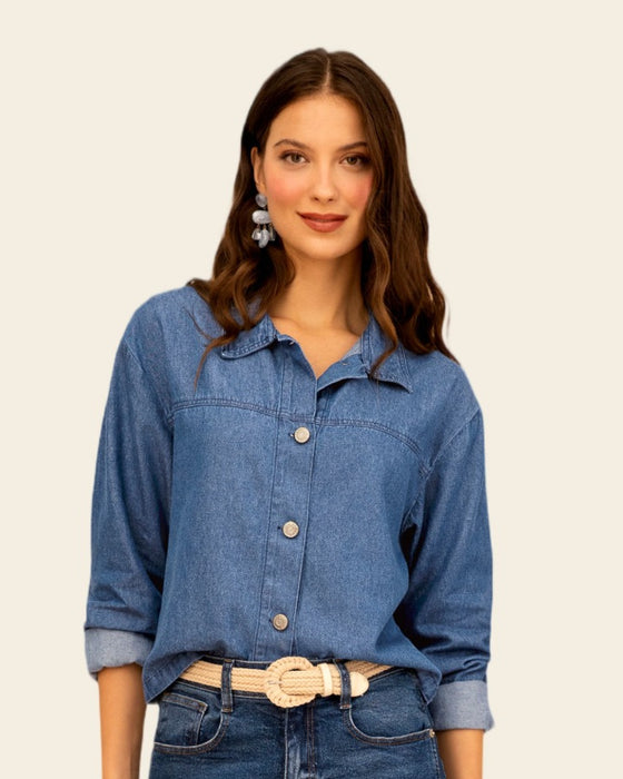 Chaqueta denim con bordado en espalda#color_024-azul-oscuro
