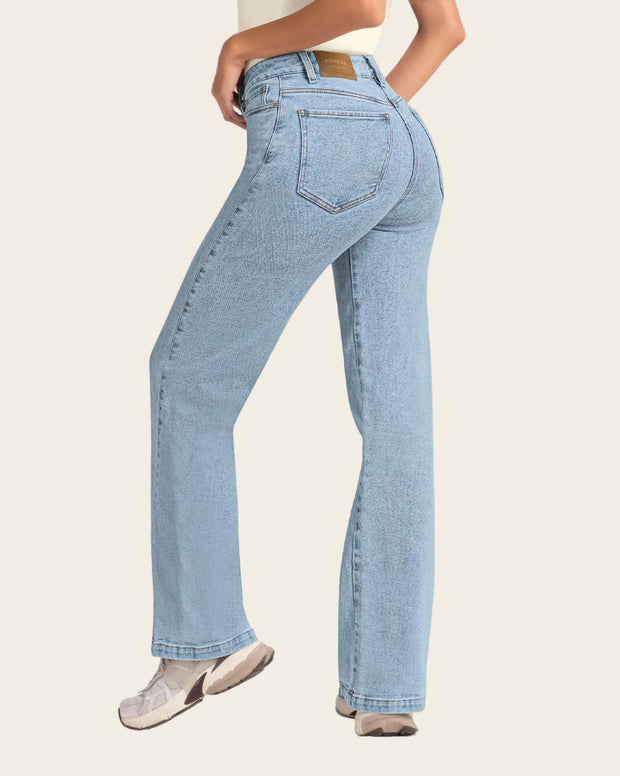 Jean bota ancha esencial para mujer