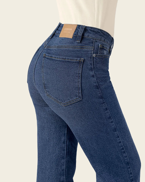 Jean bota ancha esencial para mujer