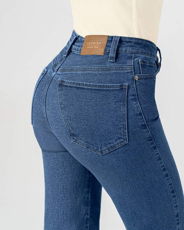 Jean bota ancha esencial para mujer
