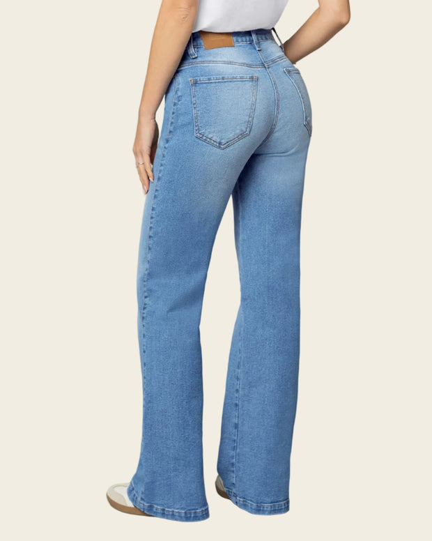 Jean bota ancha esencial para mujer