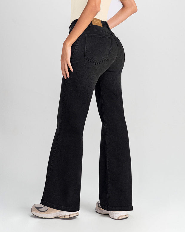 Jean bota ancha esencial para mujer
