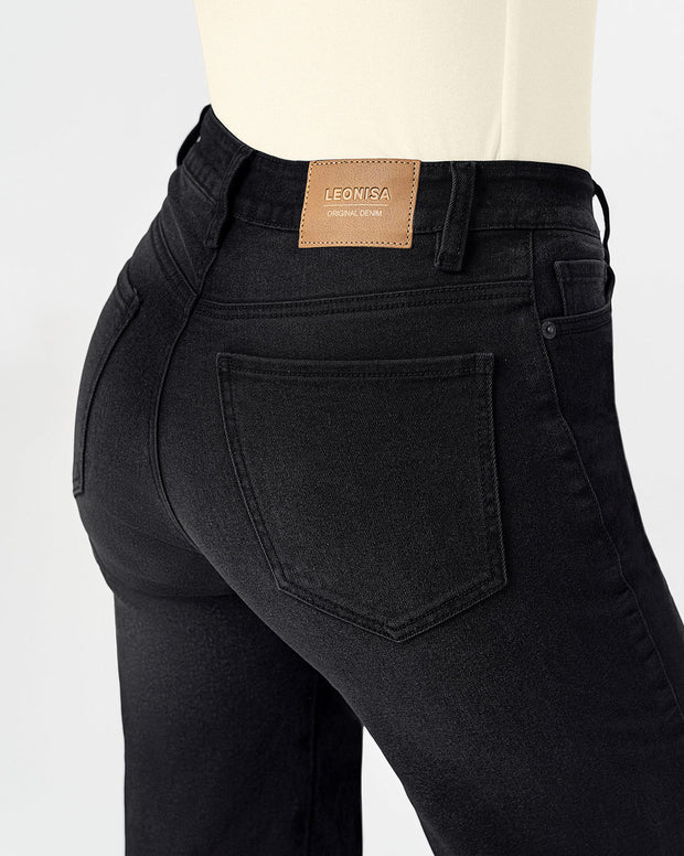 Jean bota ancha esencial para mujer