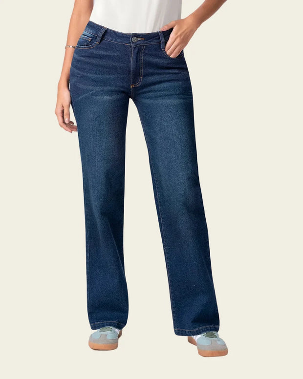 Jean bota recta para mujer