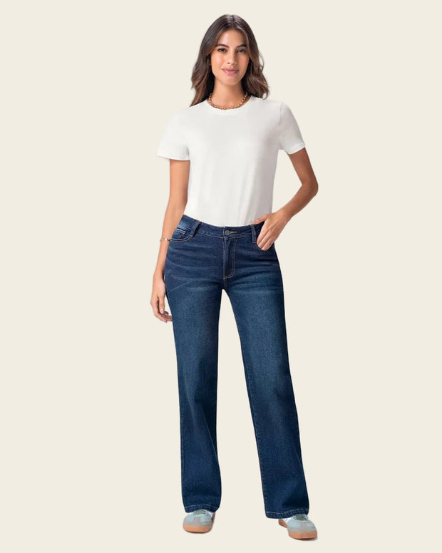 Jean bota recta para mujer