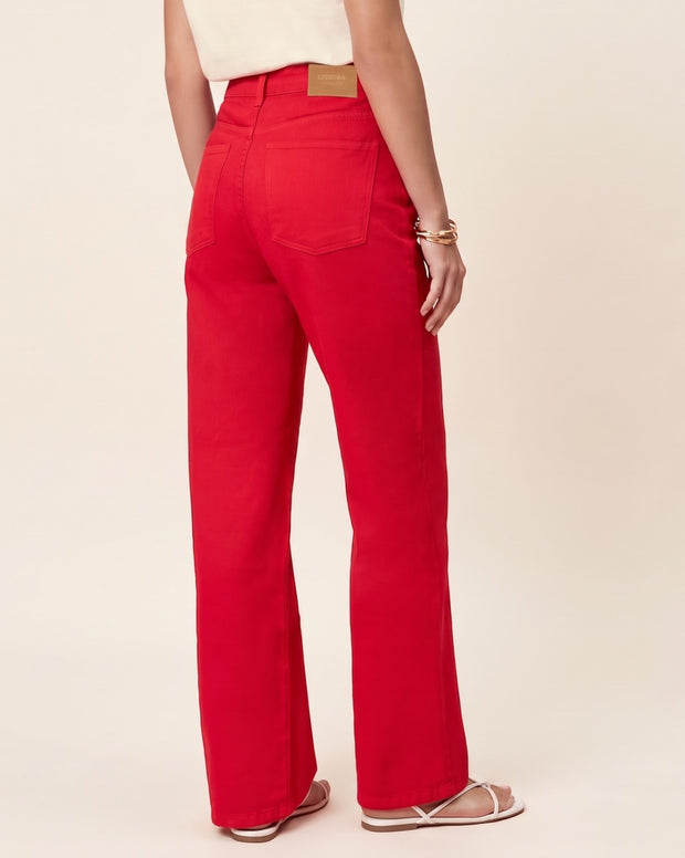 Jean en white denim con estampado