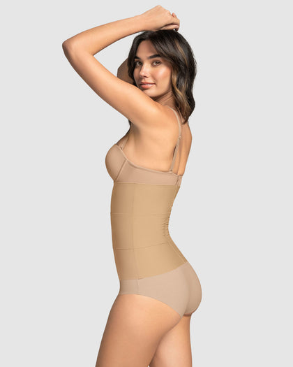 Faja cinturilla de compresión moderado con bandas anatómicas#color_801-cafe-medio