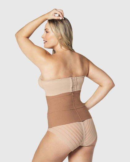 Faja cinturilla de compresión moderada tecnología SkinFuse®#color_857-cafe-medio