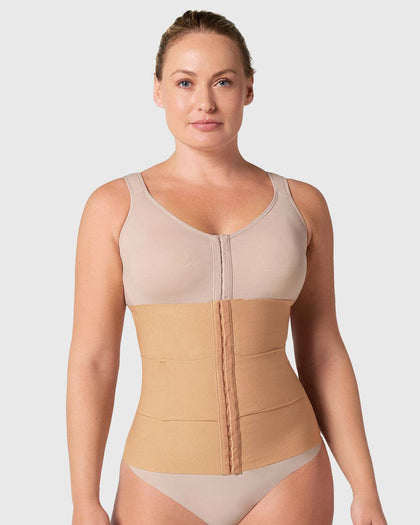 Faja cinturilla de compresión moderada tecnología SkinFuse®#color_857-cafe-medio