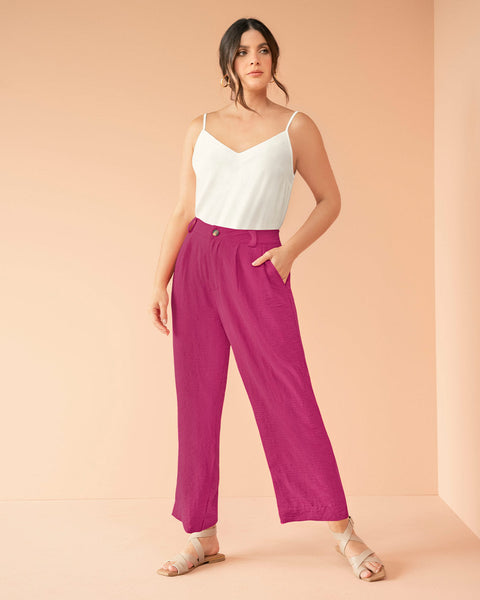 Pantalón coulotte con bolsillos funcionales#color_313-rosado