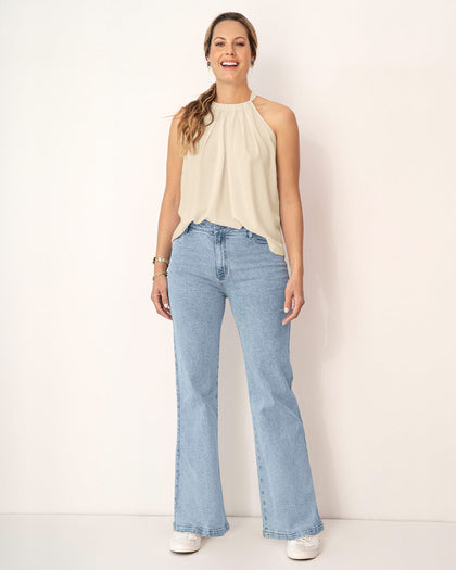 Blusa hombros descubiertos anudable en espalda#color_018-marfil