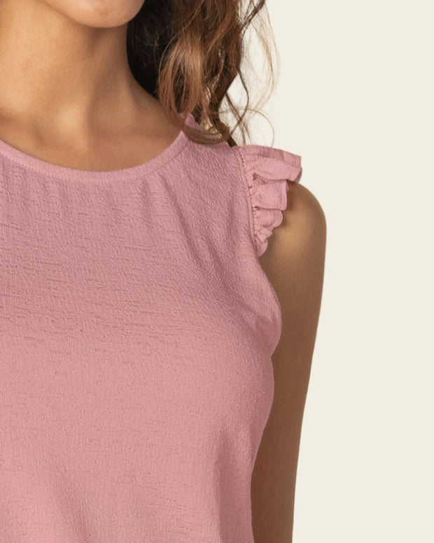 Camiseta manga sisa en tela corrugada