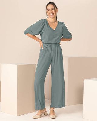 Enterizo largo de mangas con volumen#color_601-verde