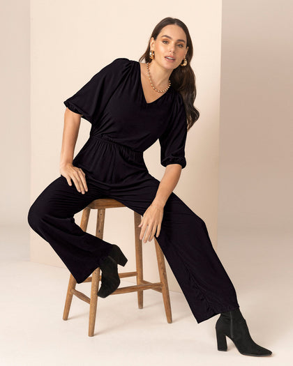 Enterizo largo de mangas con volumen#color_700-negro