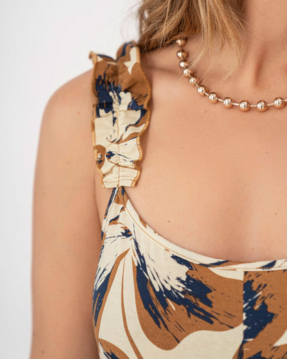 Enterizo largo con detalle en hombro#color_145-marfil-estampado-cafe