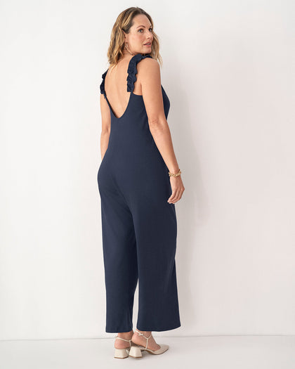 Enterizo largo con detalle en hombro#color_543-azul