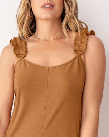 Enterizo largo con detalle en hombro#color_831-cafe-oscuro