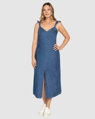 Vestido midi tipo denim#color_141-indigo