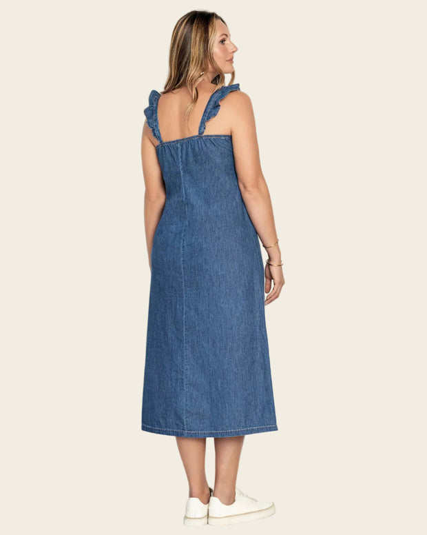 Vestido midi tipo denim