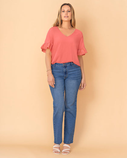 Blusa con detalle en mangas#color_301-rosado