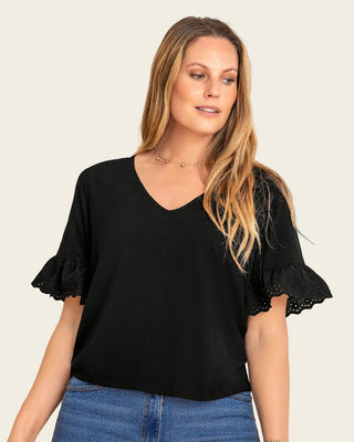 Blusa con detalle en mangas#color_700-negro